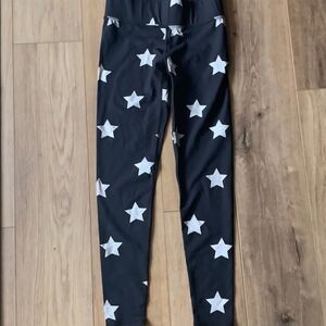 Terez Black and White Star Leggings